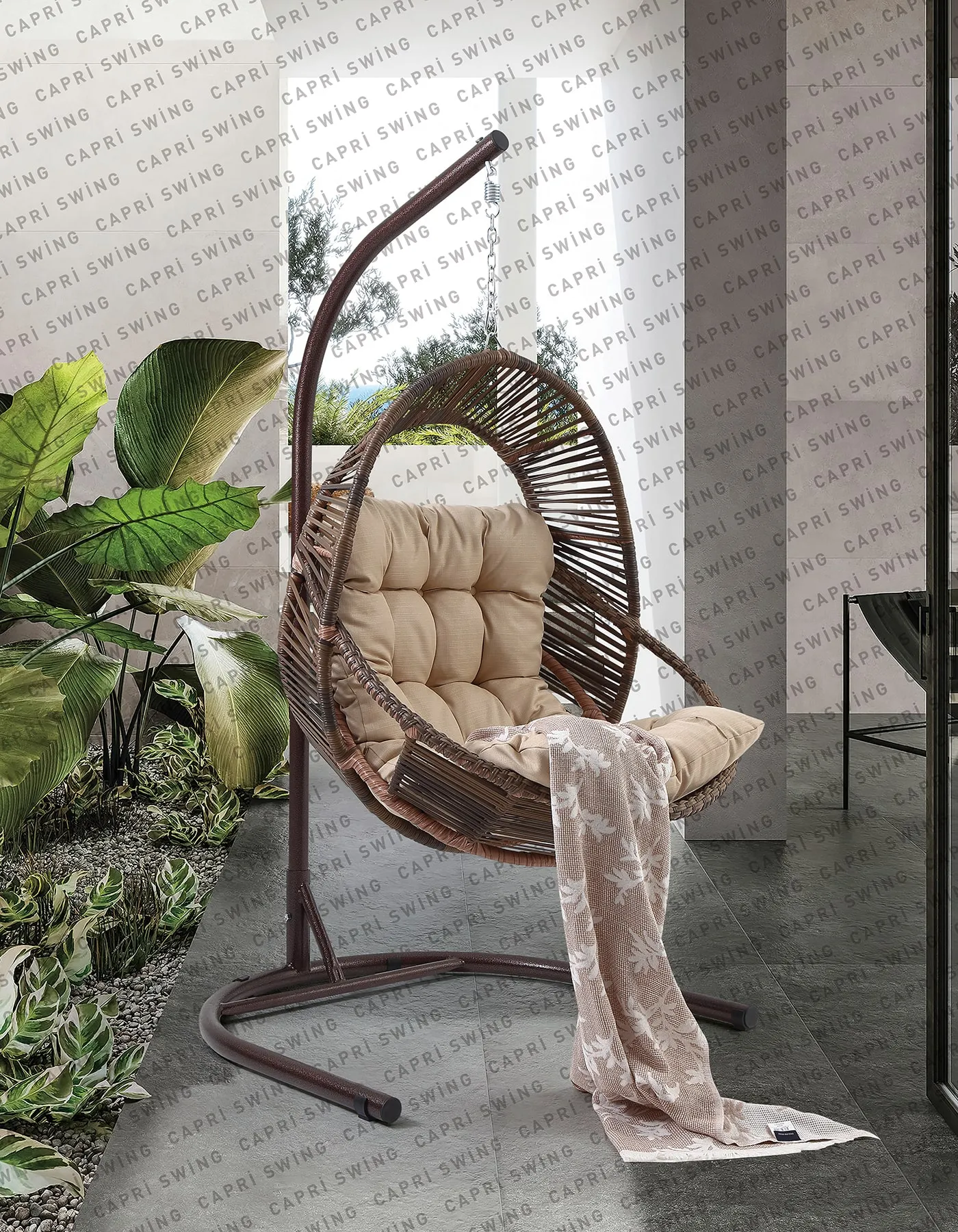 Nobel Rattan Bahçe Balkon Salıncağı